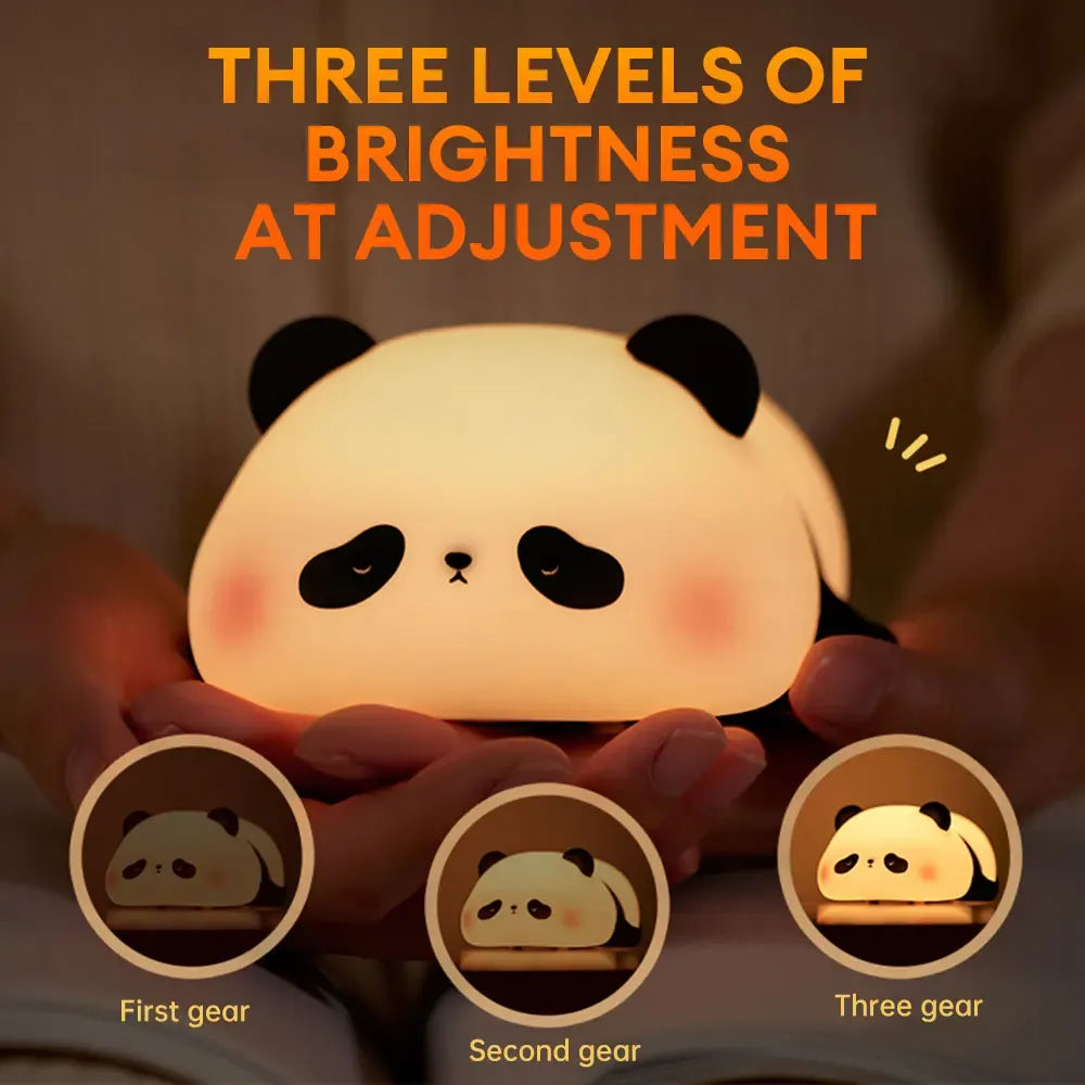 Cute Panda Night Light | Soft Silicone Bedside Lamp – Flicko Mart