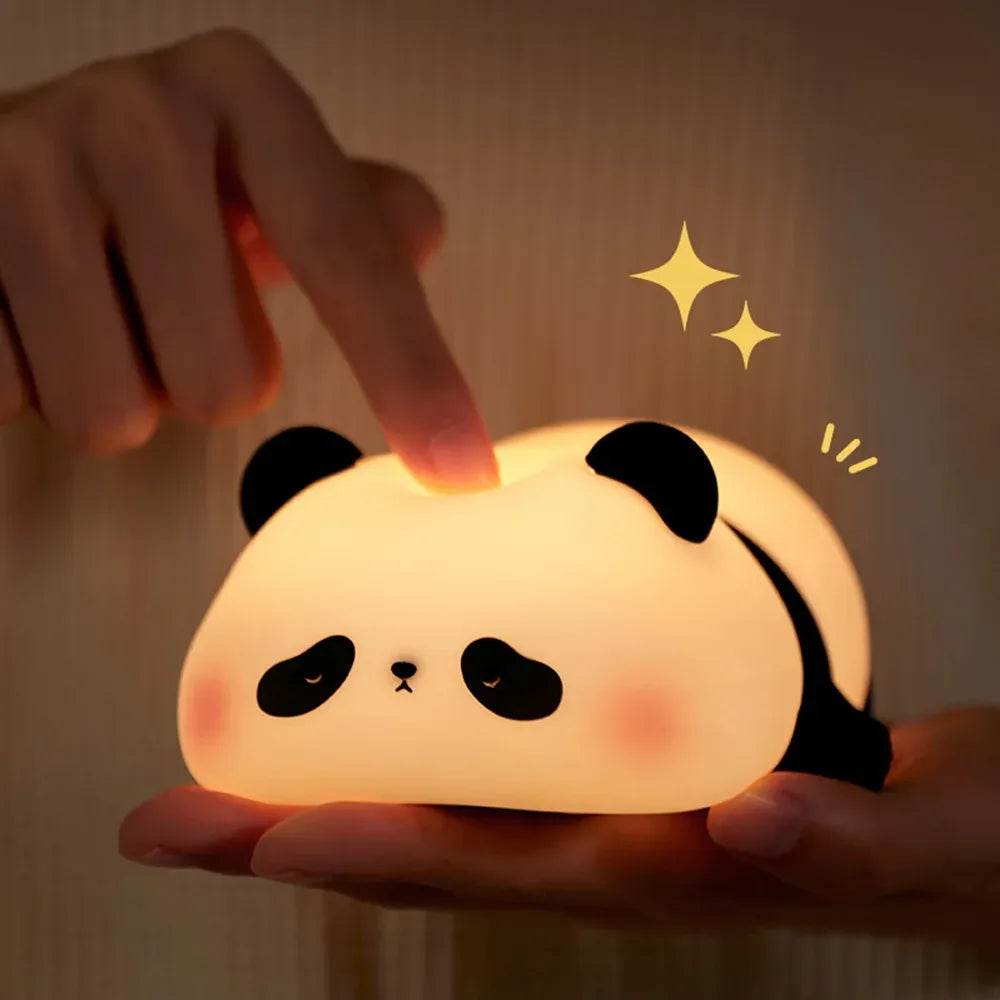 Cute Panda Night Light | Soft Silicone Bedside Lamp – Flicko Mart