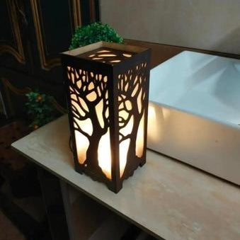 Wooden Side Table Lamp – Large Rechargeable Table Lamp | Flicko Mart