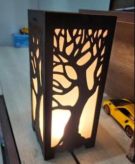 Wooden Side Table Lamp – Large Rechargeable Table Lamp | Flicko Mart