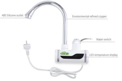 Electric Hot Water Heater Faucet with Shower | Instant Hot Tap | Flicko Mart
