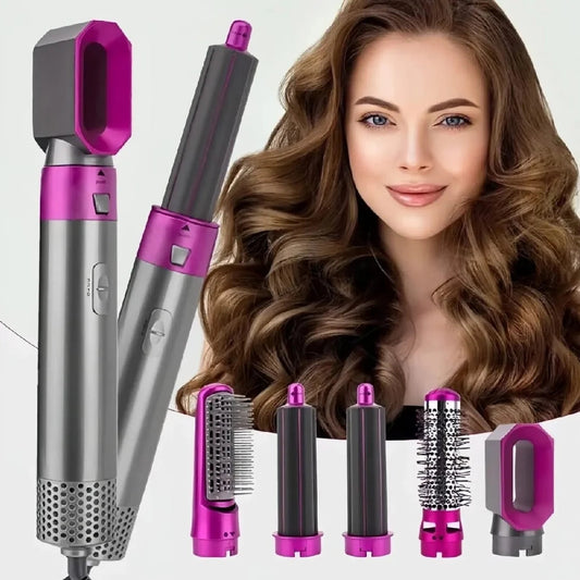5-in-1 Hair Styler Brush – Straightener, Curler, Blow Dryer & Volumizer | Flicko Mart