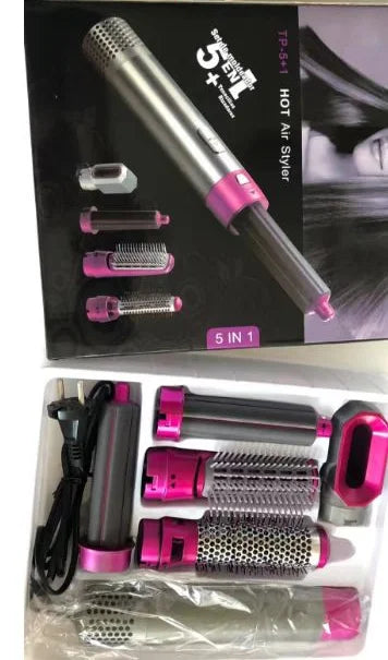 5-in-1 Hair Styler Brush – Straightener, Curler, Blow Dryer & Volumizer | Flicko Mart