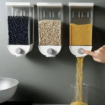 1500ml Self-Adhesive Grain Dispenser | Wall-Mounted Kitchen Food Organizer