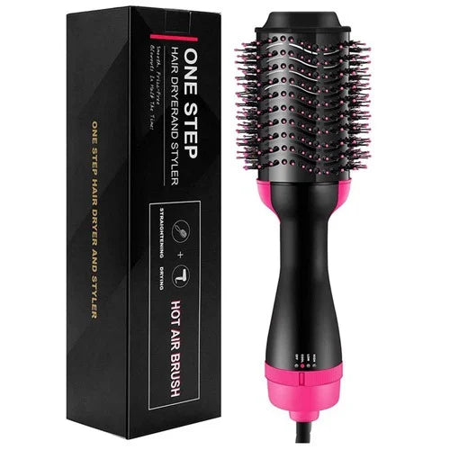Flicko Mart 3-in-1 Hot Air Brush Hair Dryer & Styler – Dry, Straighten, Volumize