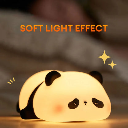 Cute Panda Night Light | Soft Silicone Bedside Lamp – Flicko Mart