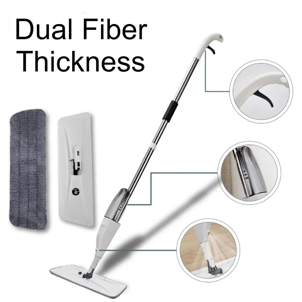 360° Rotating Spray Mop with Refillable Bottle | Dual Fabric – Flicko Mart