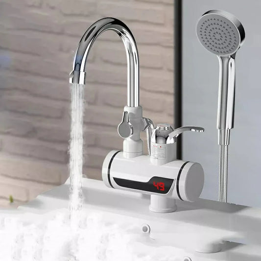 Electric Hot Water Heater Faucet with Shower | Instant Hot Tap | Flicko Mart