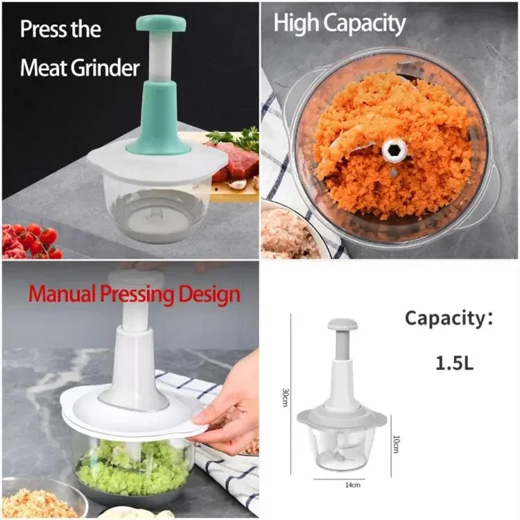 Manual Hand Push Chopper – 2L Multi-Function Kitchen Tool | Flicko Mart