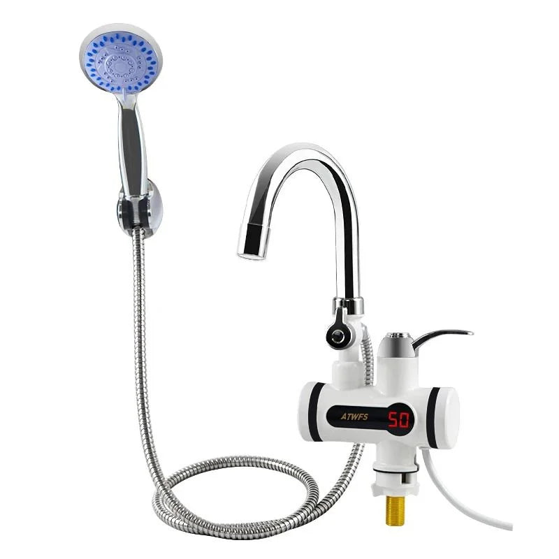 Electric Hot Water Heater Faucet with Shower | Instant Hot Tap | Flicko Mart