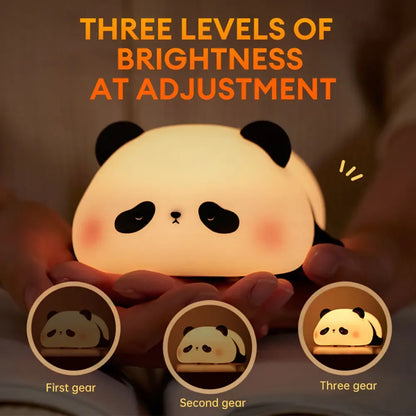 Cute Panda Night Light | Soft Silicone Bedside Lamp – Flicko Mart
